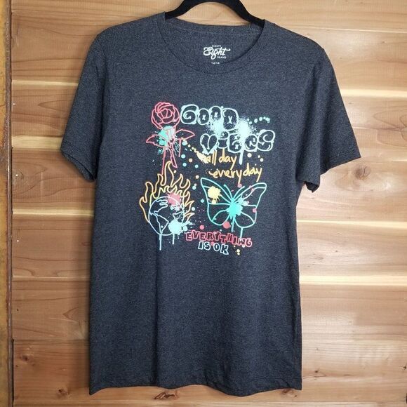 Eighty Eight Gray "Good Vibes" Boy's T-shirt (size 14/16) - Picture 1 of 3